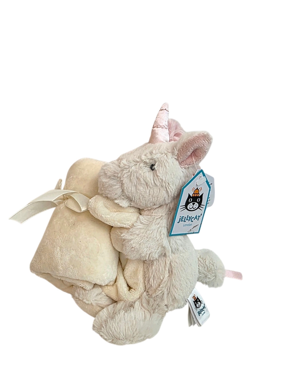 NWT Jellycat Bashful Unicorn Soother 7" Security Blanket Lovey Plush Gift Baby